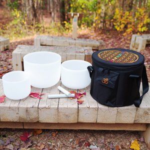 3 Quartz Crystal Singing Bowls